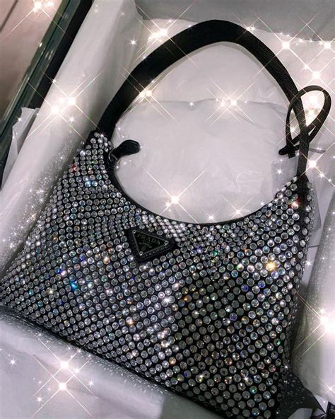 prada silver sparkle bag|prada bag with studs.